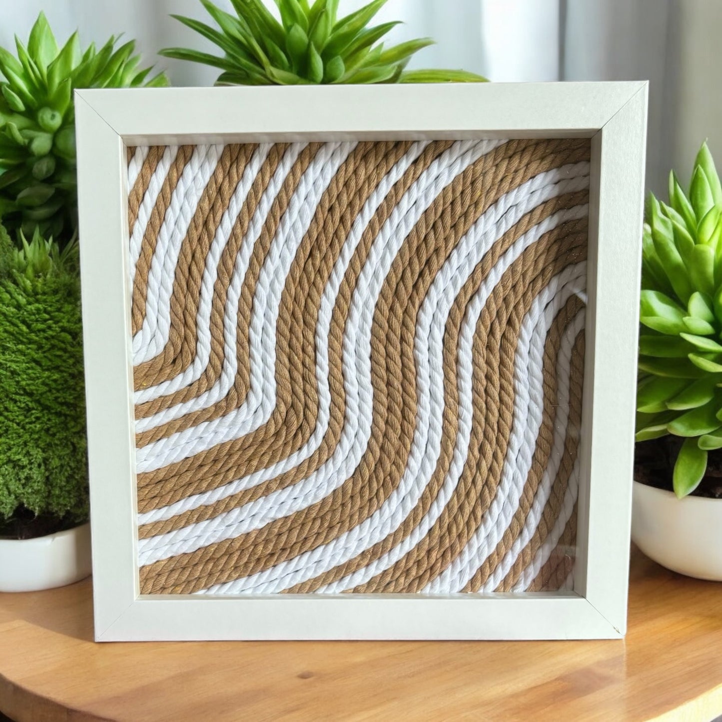 Desert Sand Macrame Shadow Box