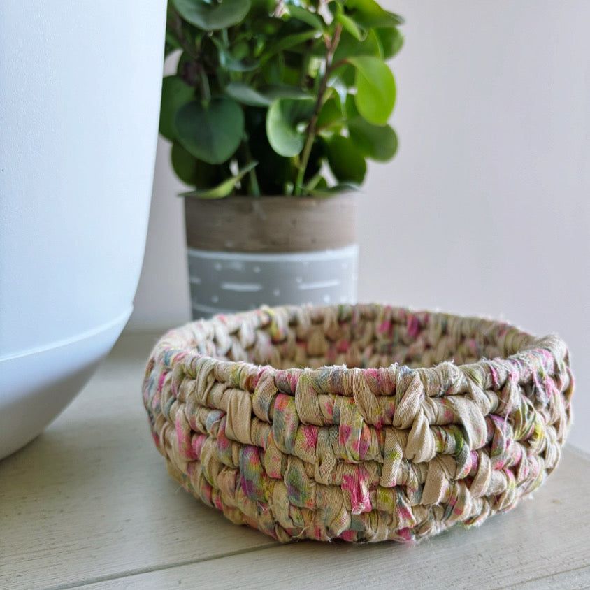 Raffia Silk Coiled Basket