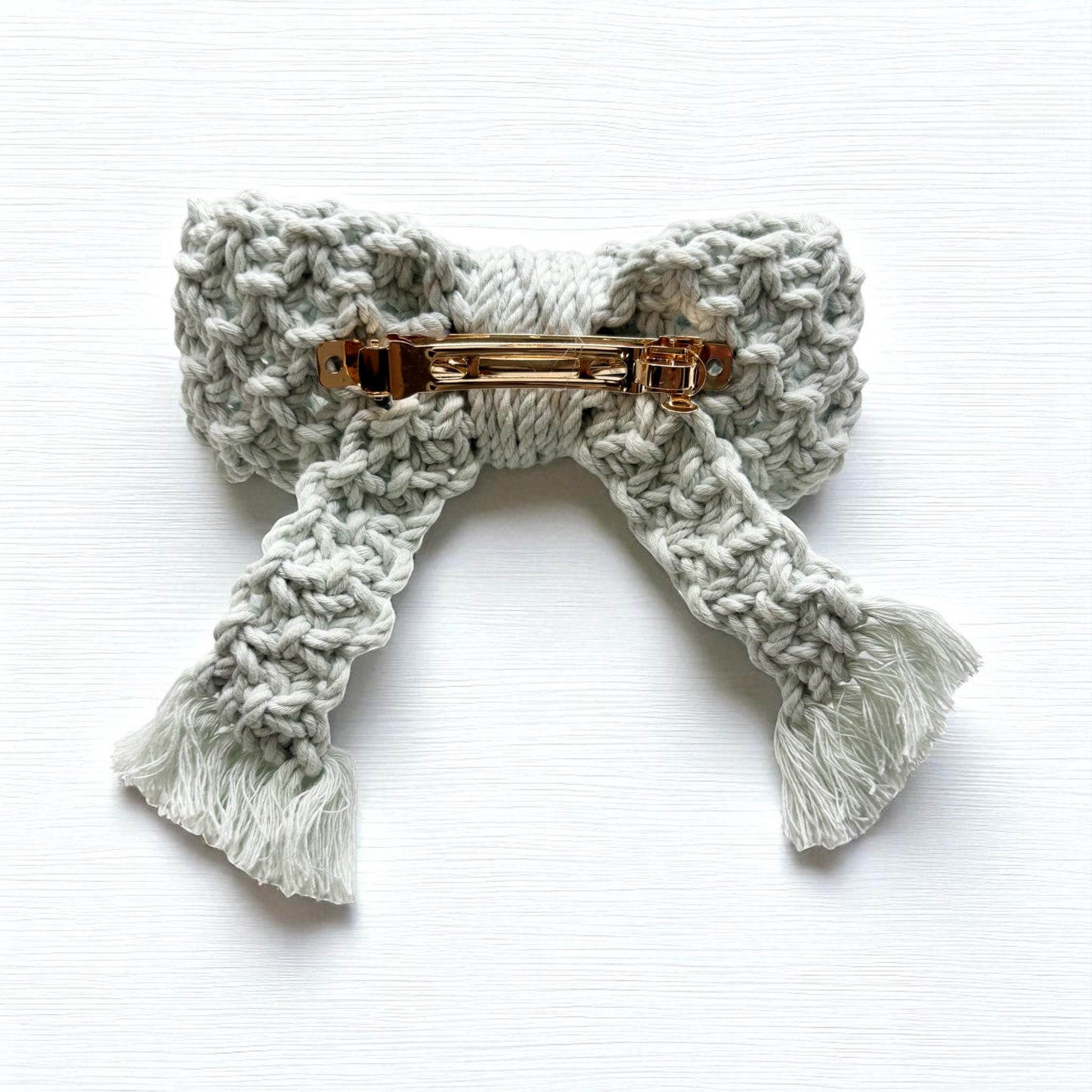Large Macrame Bow Hair Clip