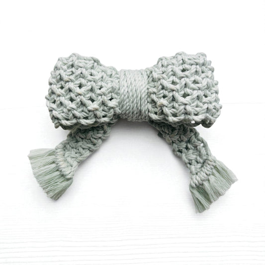 Large Macrame Bow Hair Clip