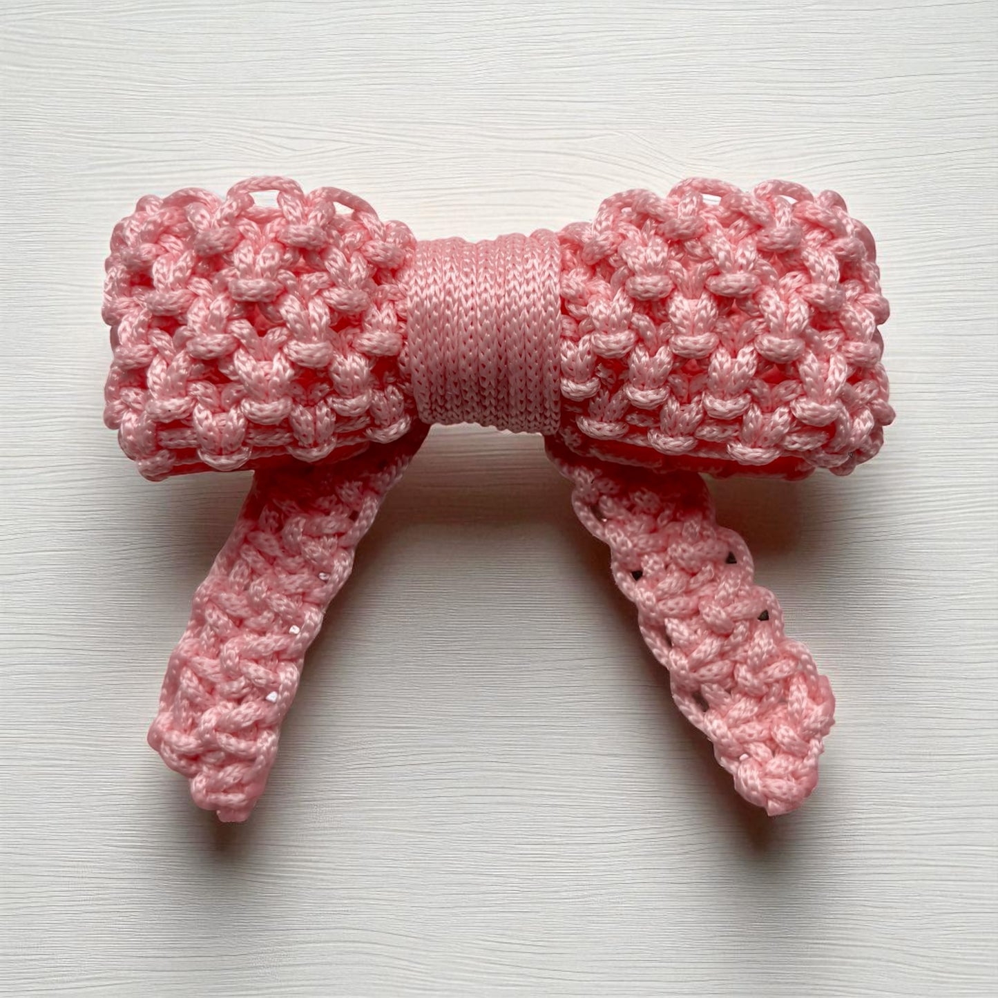 Pink Nylon Bow Barrette